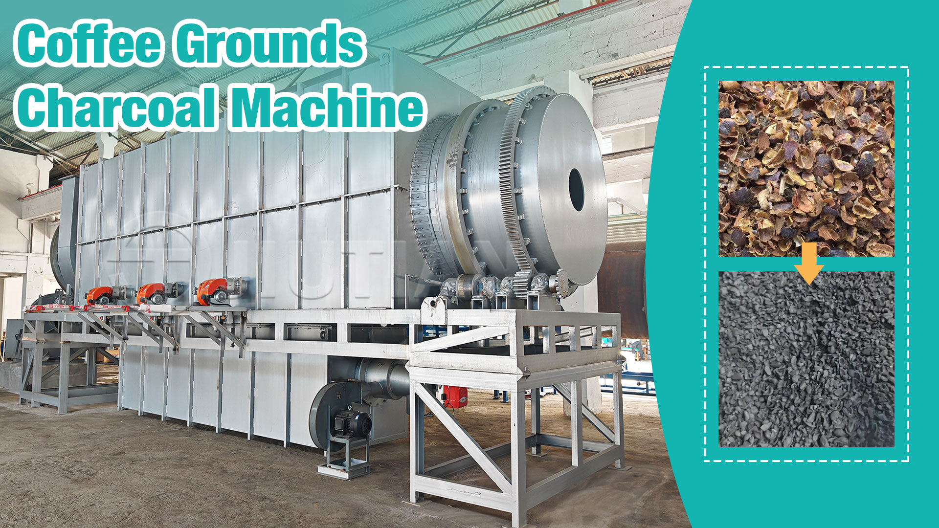 How does the coffee grounds carbonizer work?