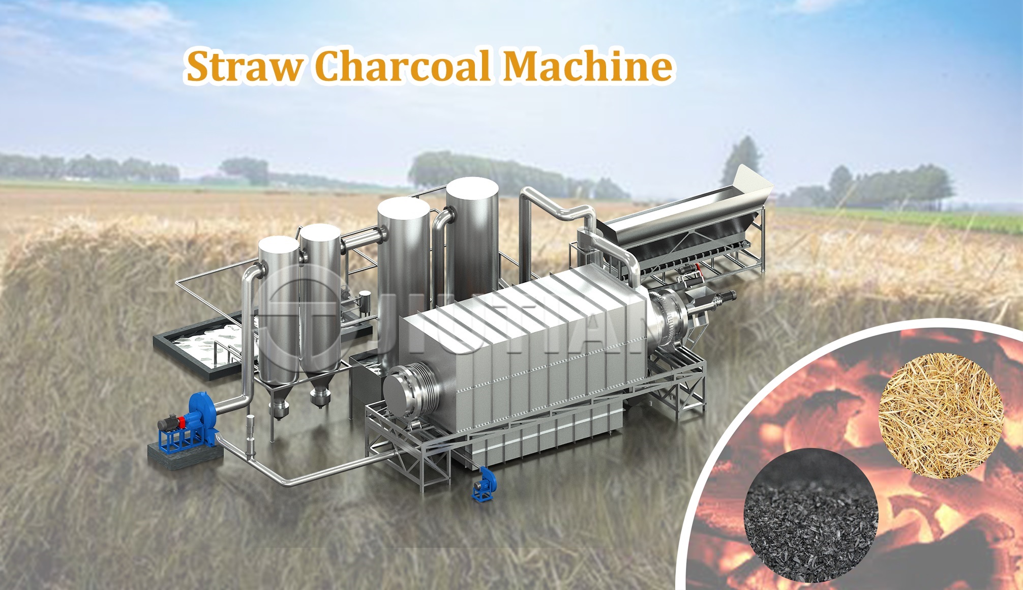 Continuous carbonization of straw carbonization machine is more reliable
